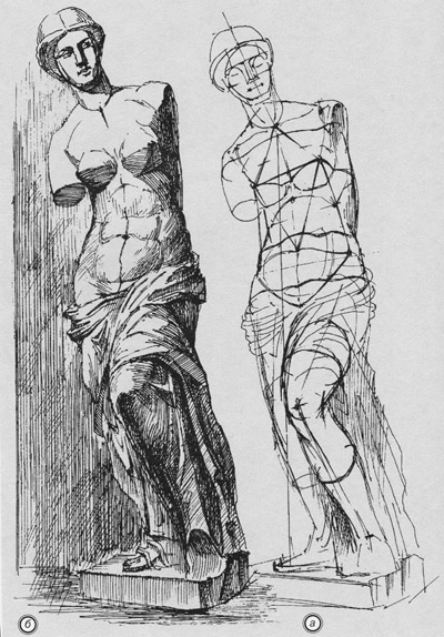 рисунок фигуры женской афродита милосская