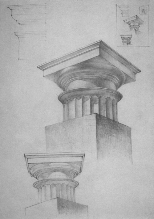 Рисунок колонны, капители